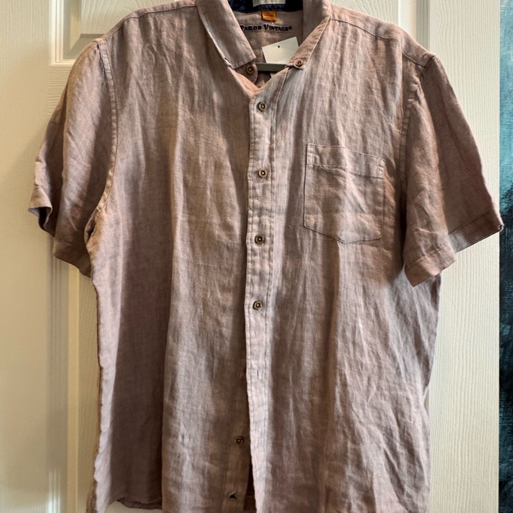 Men's Casual Linen Shirt - Light purple